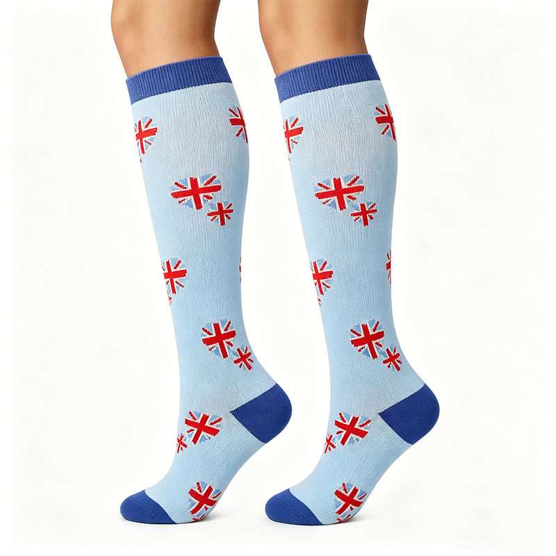 Chaussettes de compression aux couleurs des drapeaux nationaux (6 paires) - Angleterre - S/M - image 1