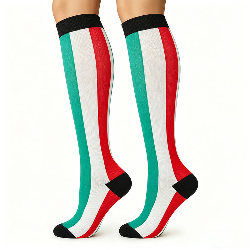 Chaussettes de compression à rayures drapeau (5 paires) - Italie - S/M - image 1