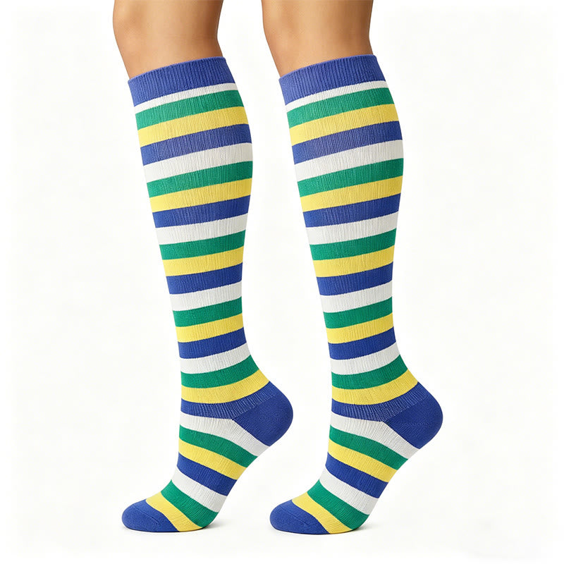 Chaussettes de compression à rayures drapeau (5 paires) - Brésil - S/M - image 2