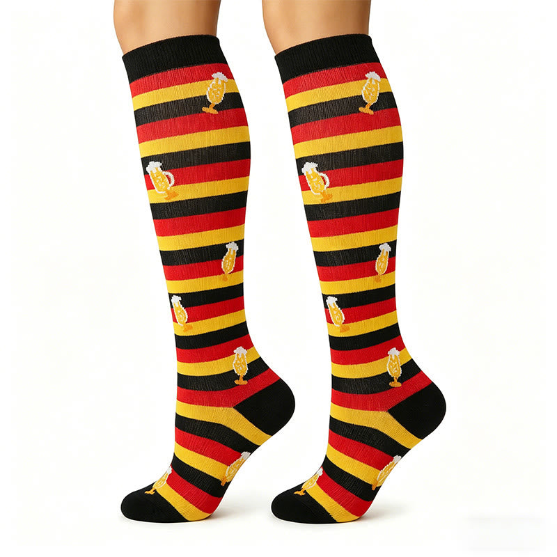 Chaussettes de compression à rayures drapeau (5 paires) - Allemagne - S/M - image 3