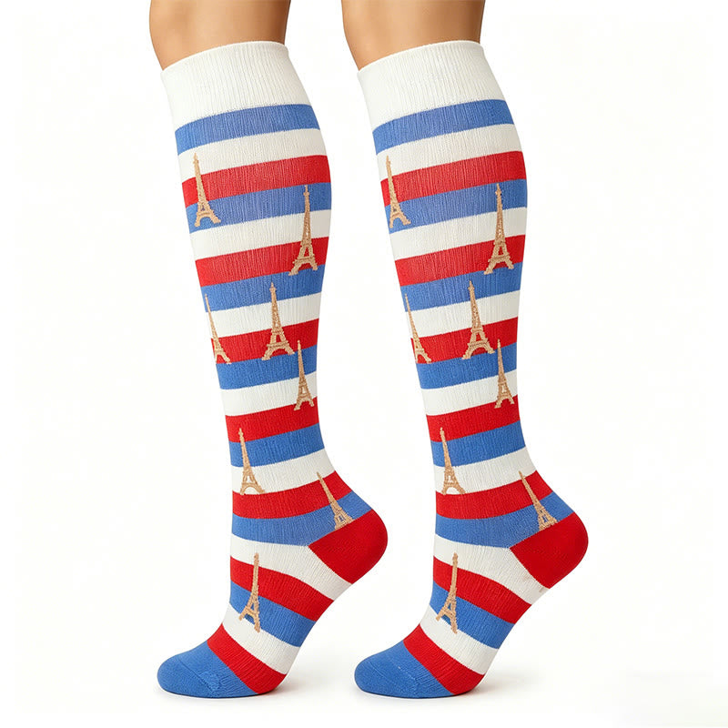 Chaussettes de compression à rayures drapeau (5 paires) - France - S/M - image 4