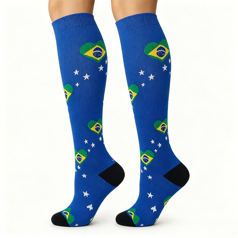 Chaussettes de compression sport drapeau britannique (6 paires) - Bleu - S/M - image 6
