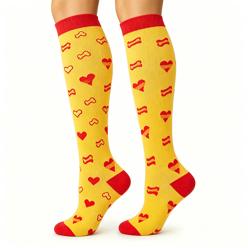 Chaussettes de compression sport drapeau britannique (6 paires) - Jaune - S/M - image 3