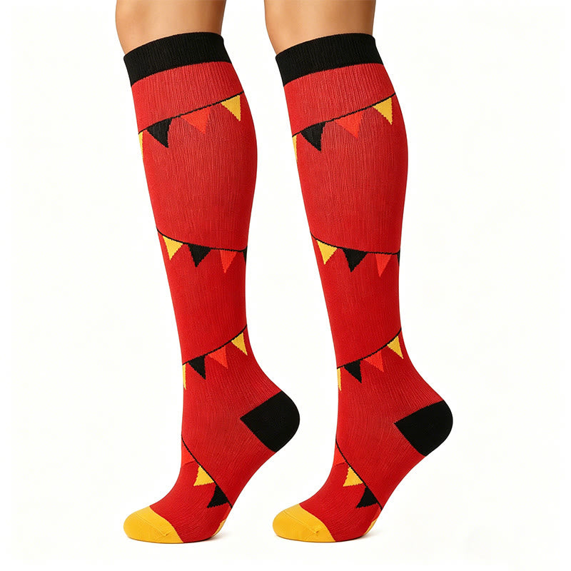 Chaussettes de compression sport drapeau britannique (6 paires) - Rouge - S/M - image 2