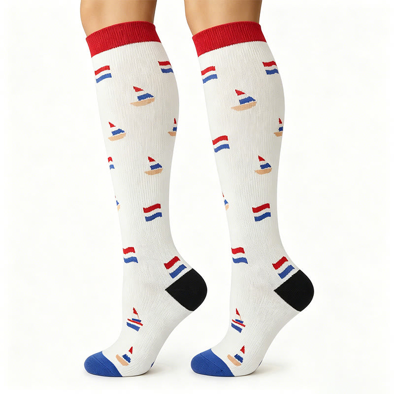 Chaussettes de compression sport drapeau britannique (6 paires) - Blanc - S/M - image 4