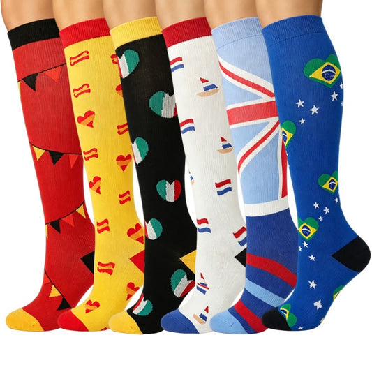 Chaussettes de compression sport drapeau britannique (6 paires) - Multicolore - S/M - image 0