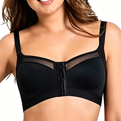 Soutien-gorge sans armatures à fermeture avant - Noir - 5XL - image 2
