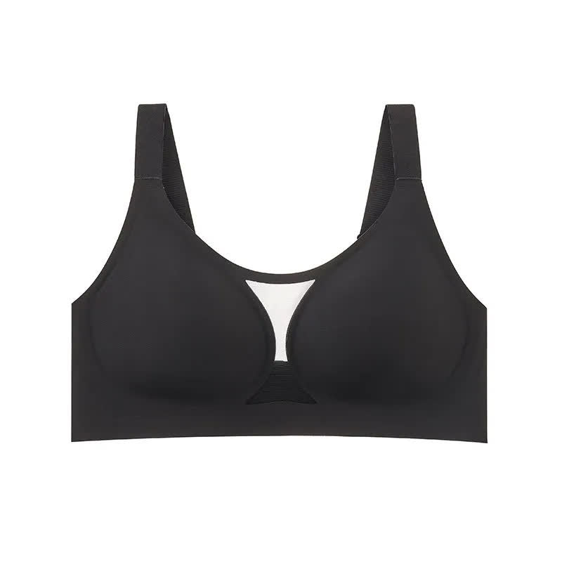 Soutien-gorge sans armatures en maille confortable - Noir - 48 - F - image 2