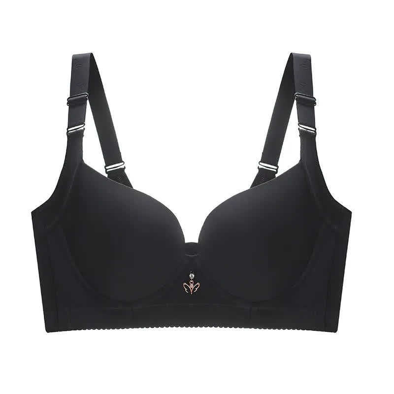 Soutien-gorge souple sans coutures à armatures - Noir - 48 - D - image 4