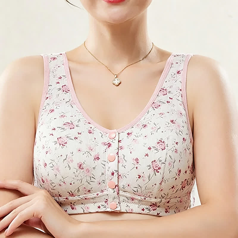 Soutien-gorge sans armatures à fermeture florale sur le devant (lot de 2) - Rose - 48 - image 0