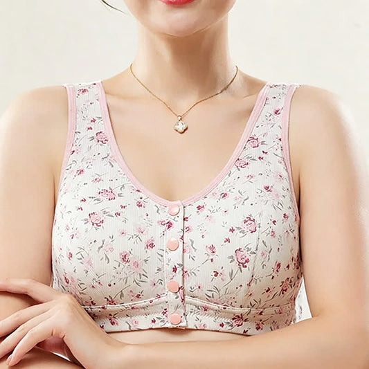 Soutien-gorge sans armatures à fermeture florale sur le devant (lot de 2) - Rose - 48 - image 0