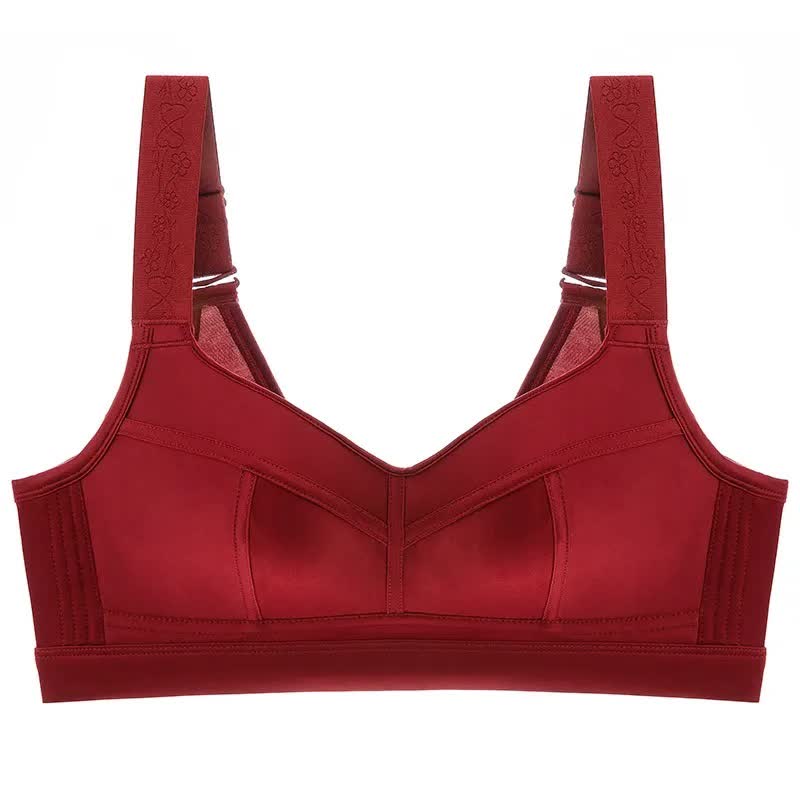 Soutien-gorge sans armatures à bretelles larges - Rouge - 52 - E - image 4
