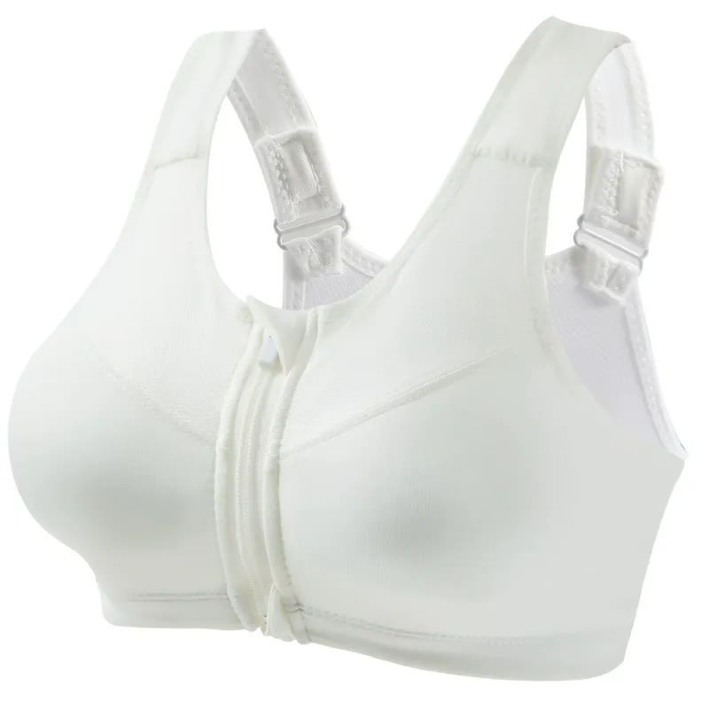 Soutien-gorge de sport sans armatures avec fermeture éclair sur le devant (lot de 2) - Blanc - 5XL - image 6