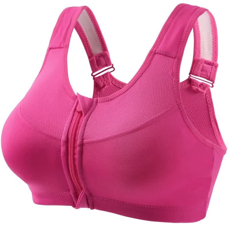 Soutien-gorge de sport sans armatures avec fermeture éclair sur le devant (lot de 2) - Rose - 5XL - image 7