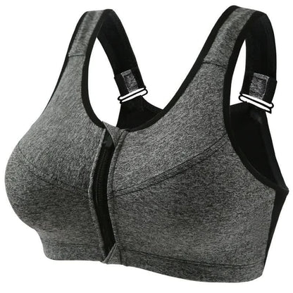 Soutien-gorge de sport sans armatures avec fermeture éclair sur le devant (lot de 2) - Gris - 5XL - image 9