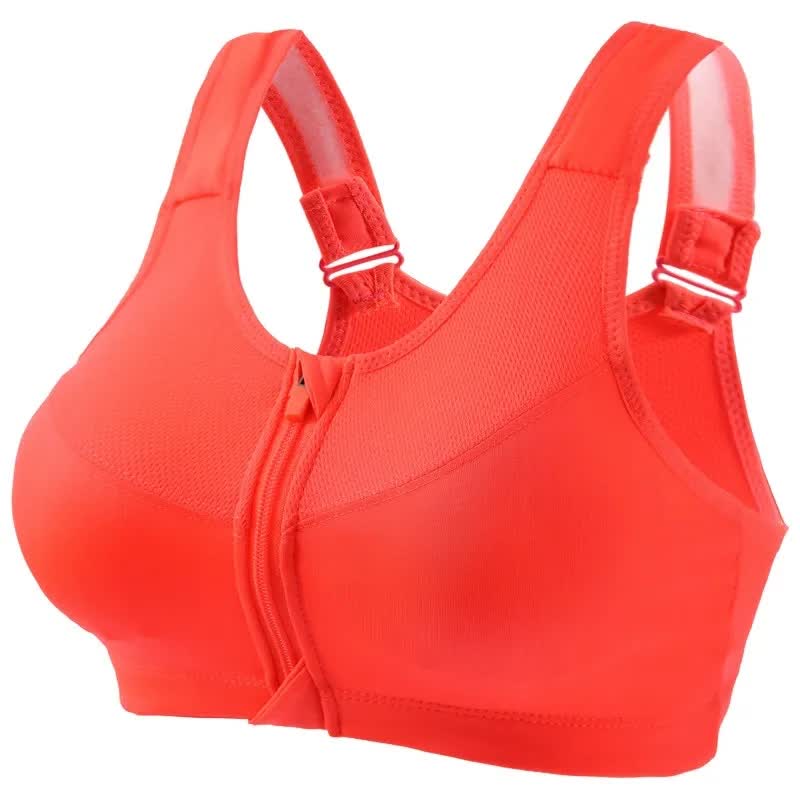 Soutien-gorge de sport sans armatures avec fermeture éclair sur le devant (lot de 2) - Orange - 5XL - image 8