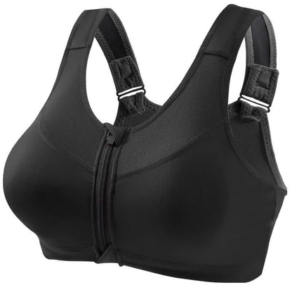 Soutien-gorge de sport sans armatures avec fermeture éclair sur le devant (lot de 2) - Noir - 5XL - image 10