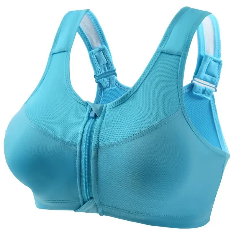 Soutien-gorge de sport sans armatures avec fermeture éclair sur le devant (lot de 2) - Bleu - 5XL - image 12