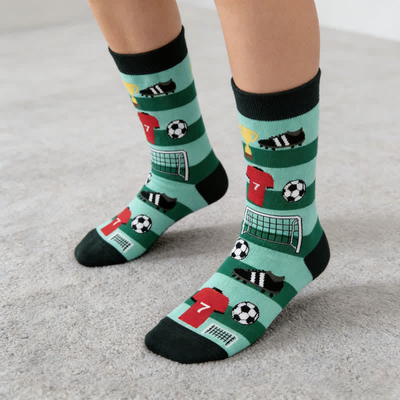 Chaussettes de football rayées en coton (3 paires) - image 4