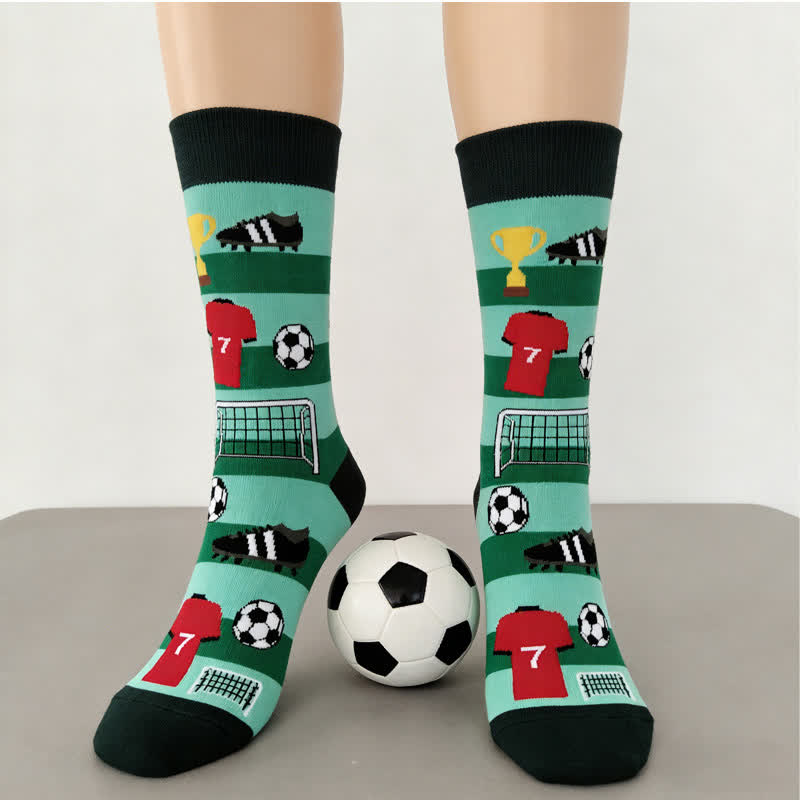 Chaussettes de football rayées en coton (3 paires) - image 1
