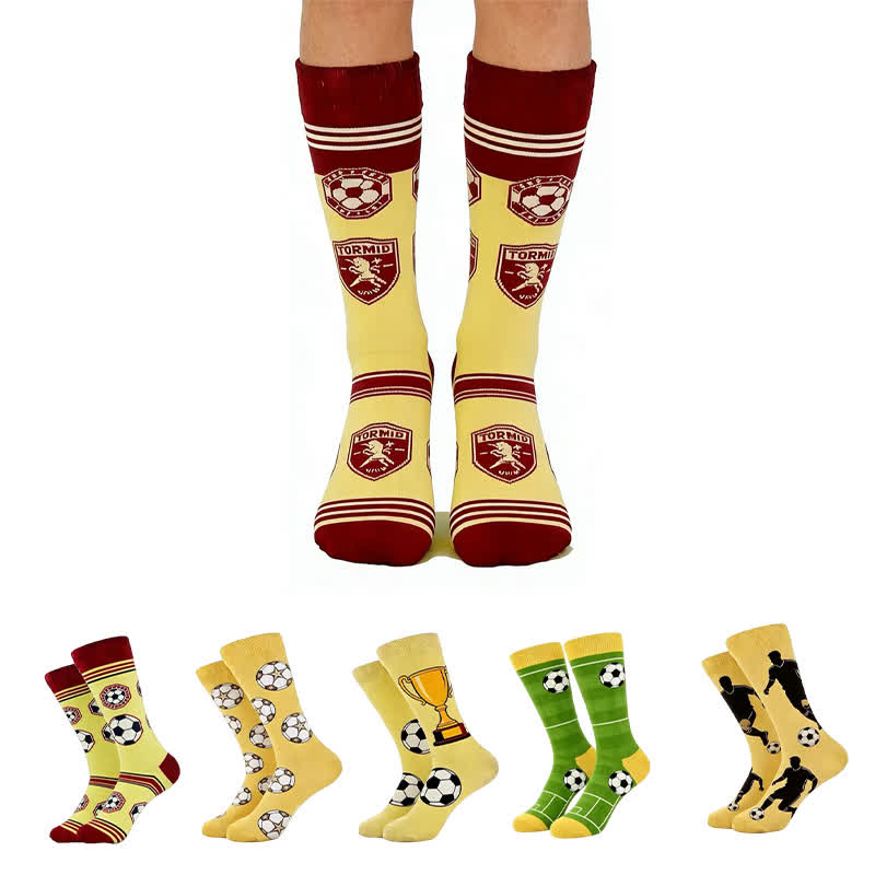 Chaussettes courtes tendance à motif football (5 paires) - image 0