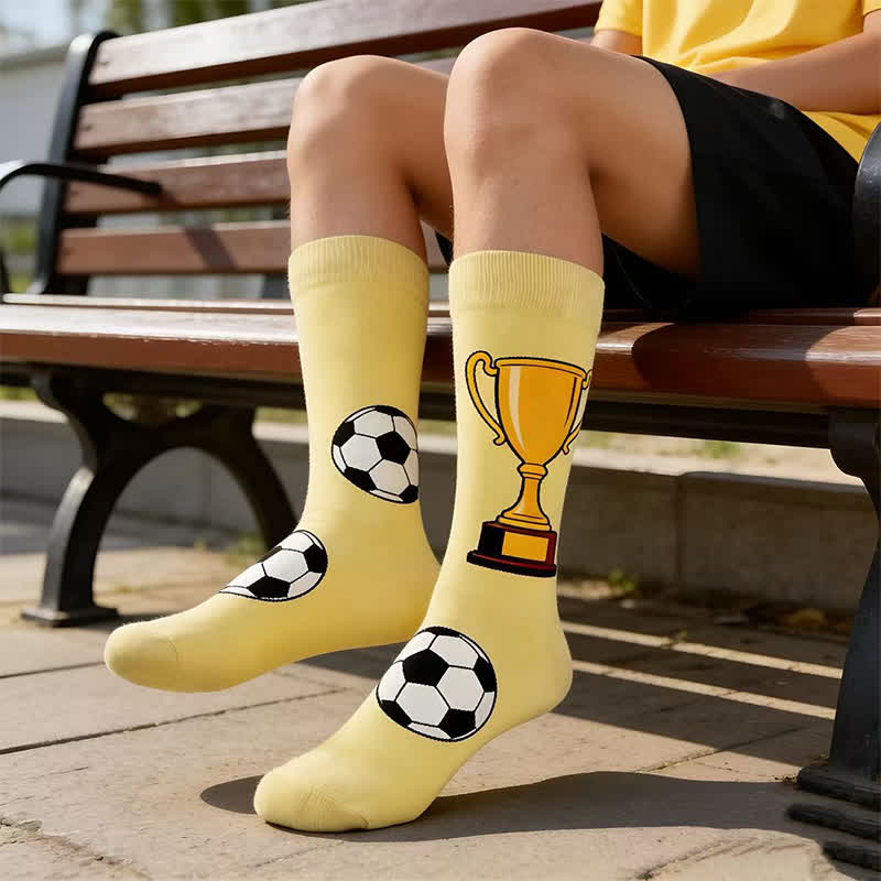 Chaussettes courtes tendance à motif football (5 paires) - image 1