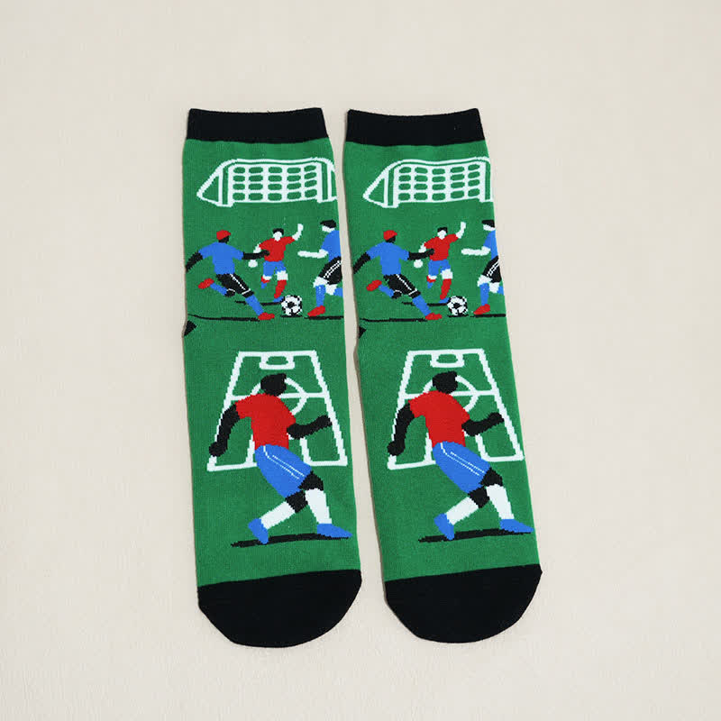 Chaussettes courtes respirantes en coton avec slogan de football (6 paires) - image 17