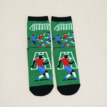 Chaussettes courtes respirantes en coton avec slogan de football (6 paires) - image 17