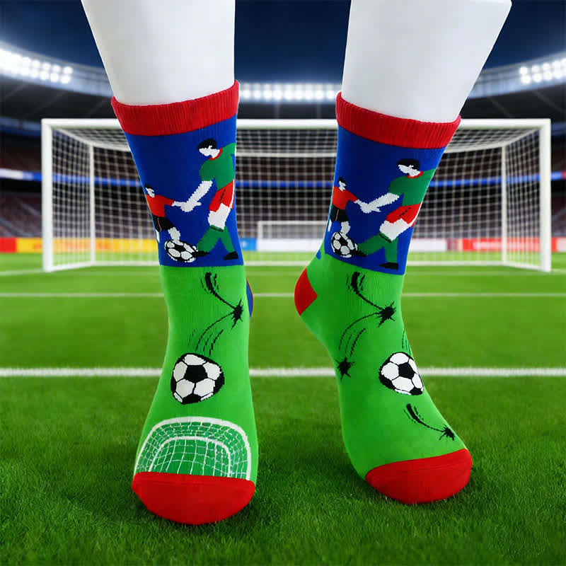 Chaussettes courtes respirantes en coton avec slogan de football (6 paires) - image 1