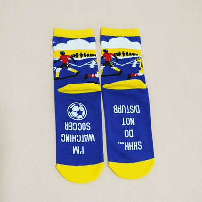 Chaussettes courtes respirantes en coton avec slogan de football (6 paires) - image 16