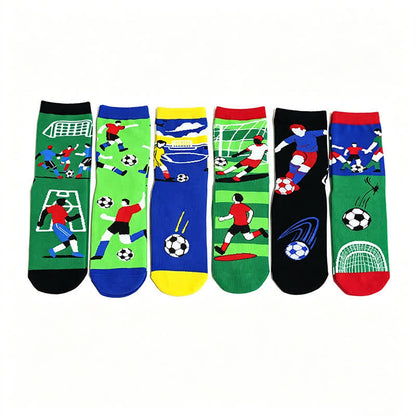 Chaussettes courtes respirantes en coton avec slogan de football (6 paires) - Multicolore - UE36-44 (US3-10) - image 14