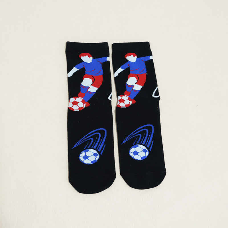 Chaussettes courtes respirantes en coton avec slogan de football (6 paires) - image 22