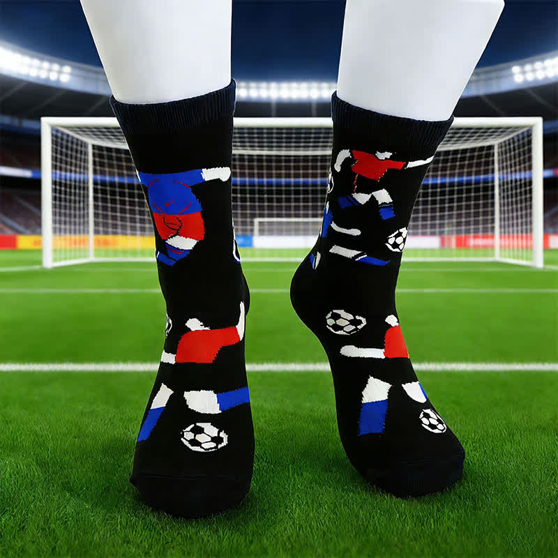 Chaussettes courtes respirantes en coton avec slogan de football (6 paires) - image 2