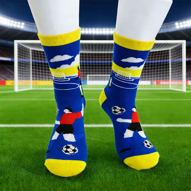 Chaussettes courtes respirantes en coton avec slogan de football (6 paires) - image 3