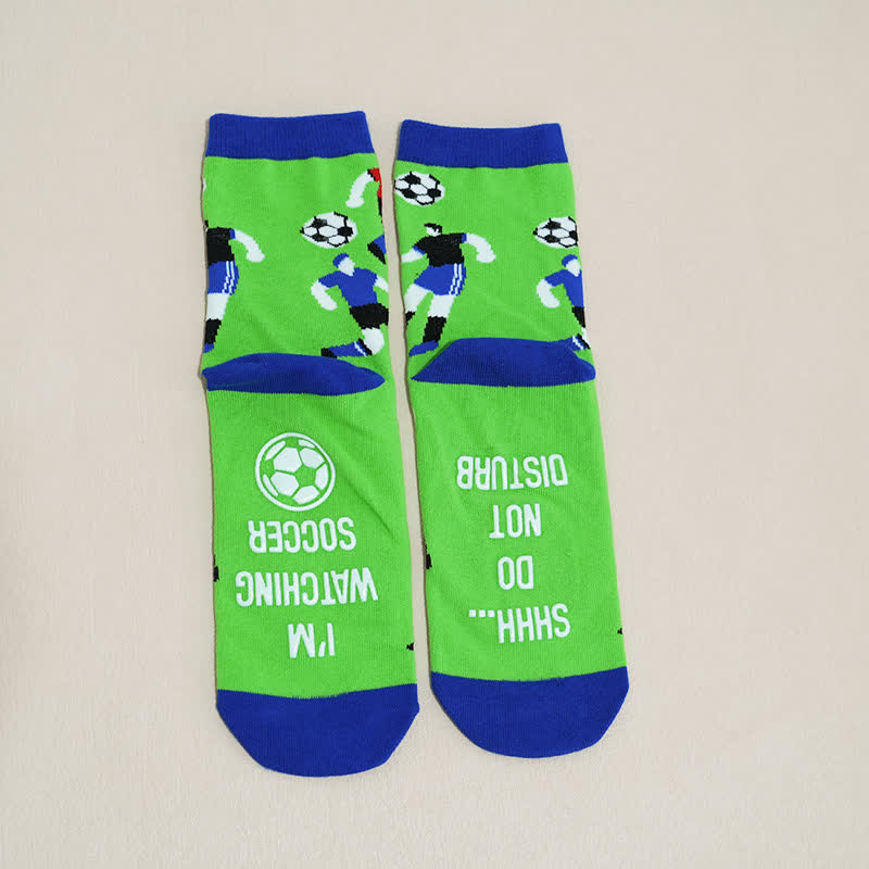 Chaussettes courtes respirantes en coton avec slogan de football (6 paires) - image 25