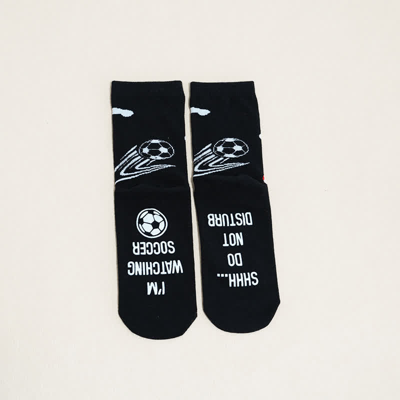 Chaussettes courtes respirantes en coton avec slogan de football (6 paires) - image 21