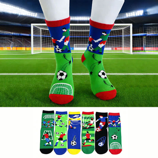 Chaussettes courtes respirantes en coton avec slogan de football (6 paires) - image 0