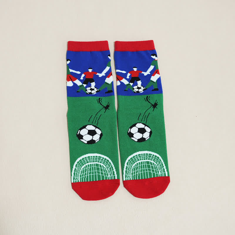 Chaussettes courtes respirantes en coton avec slogan de football (6 paires) - image 23