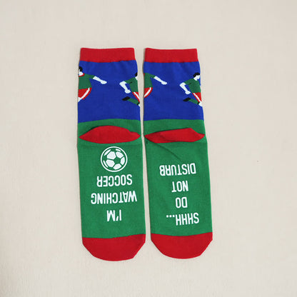 Chaussettes courtes respirantes en coton avec slogan de football (6 paires) - image 24