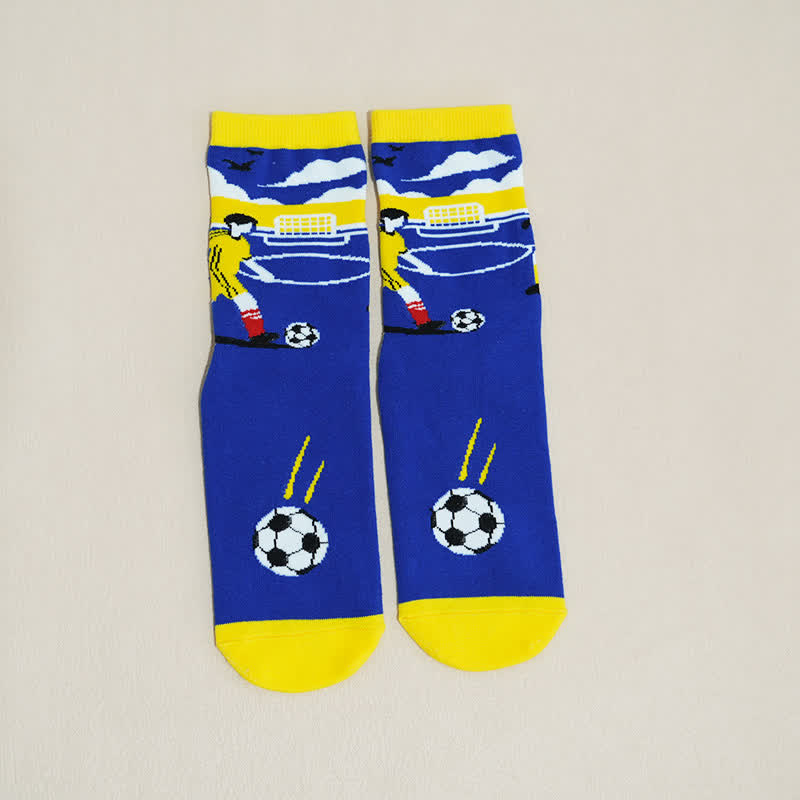 Chaussettes courtes respirantes en coton avec slogan de football (6 paires) - image 15