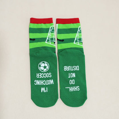 Chaussettes courtes respirantes en coton avec slogan de football (6 paires) - image 20