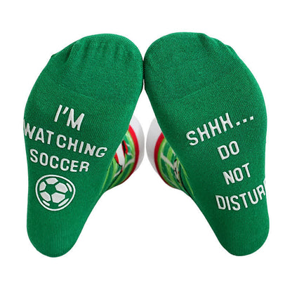 Chaussettes courtes respirantes en coton avec slogan de football (6 paires) - image 12