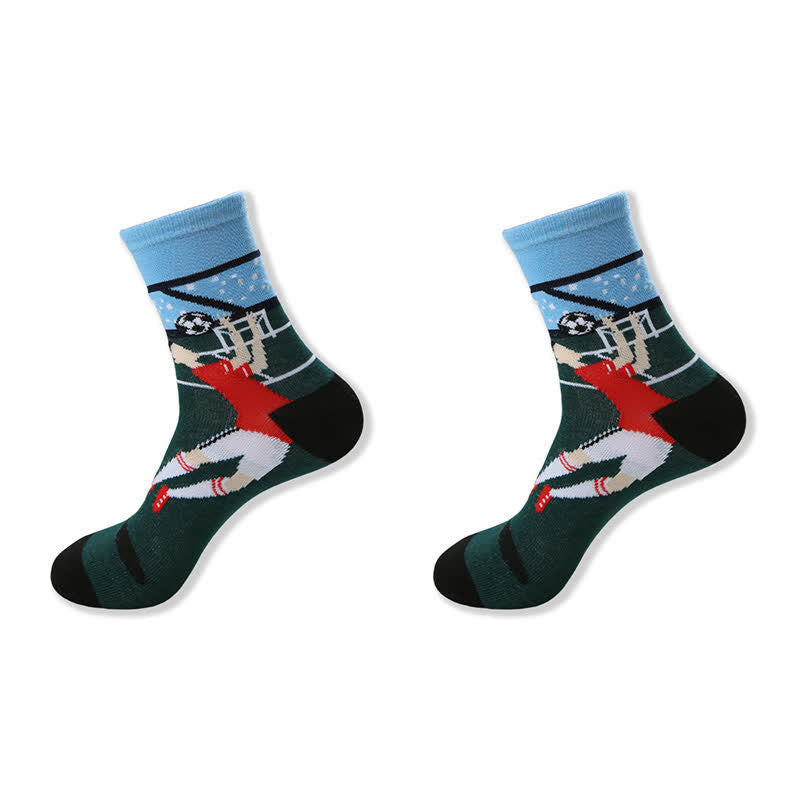 Chaussettes courtes décontractées à imprimé football (6 paires) - image 3