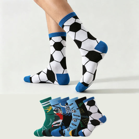 Chaussettes courtes décontractées à imprimé football (6 paires) - image 0