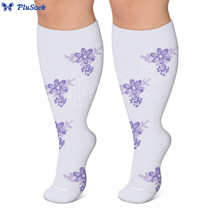Chaussettes de compression fleuries grandes tailles - image 2