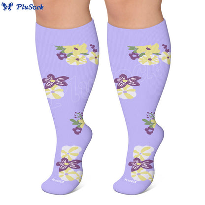 Chaussettes de compression fleuries grandes tailles - image 5