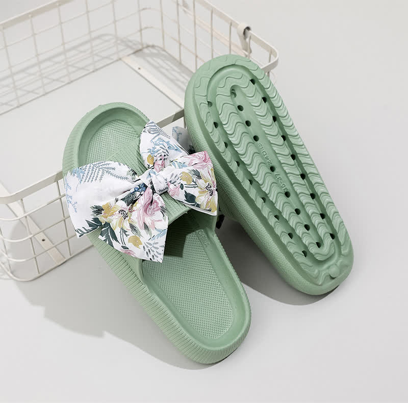 Pantoufles à plateforme à nœud floral - Vert - EU44-45(US10-11) - image 3