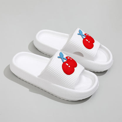 Pantoufles confortables à semelle épaisse en forme de cerise - Blanc - EU44-45(US10-11) - image 4