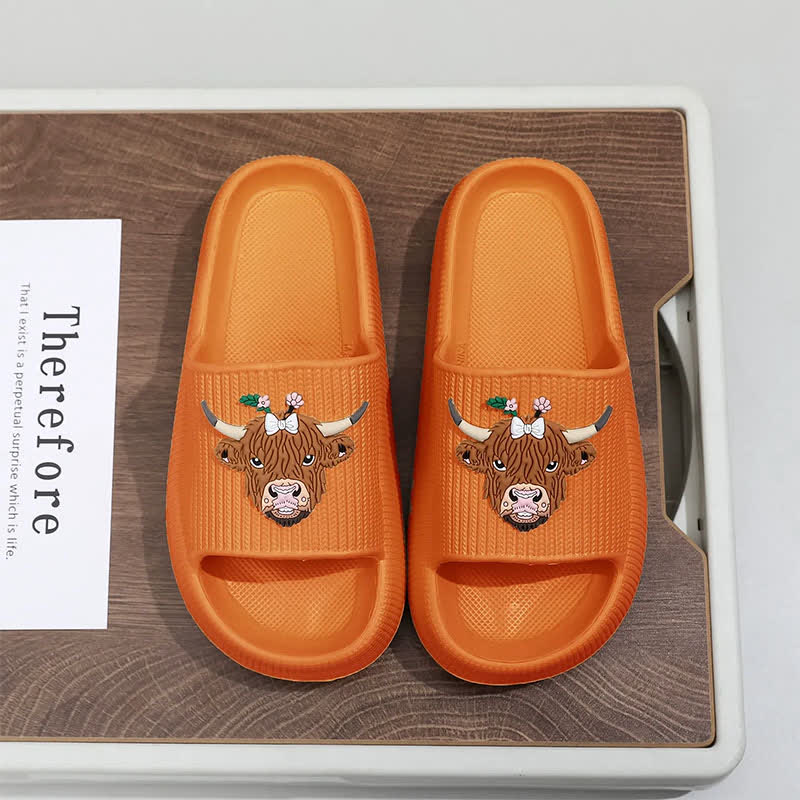 Pantoufles à plateforme Highland Cow Cloud Cushion - Orange - EU44-45(US10-11) - image 10