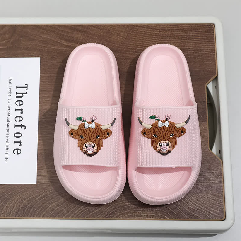 Pantoufles à plateforme Highland Cow Cloud Cushion - Rose - EU44-45(US10-11) - image 9